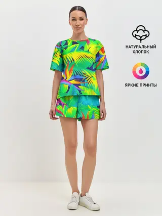Женская пижама с шортами / ТРОПИКИ