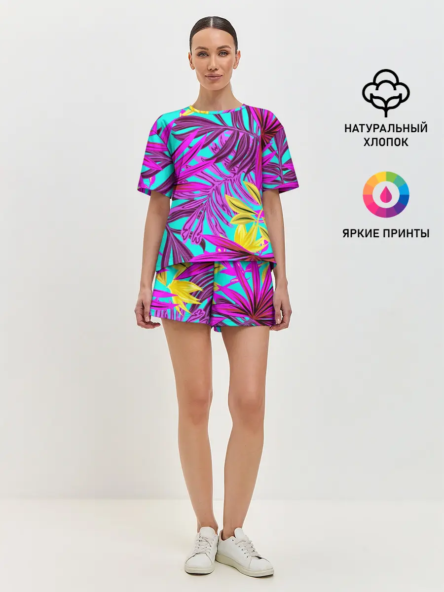 Женская пижама с шортами / ТРОПИЧЕСКИЙ