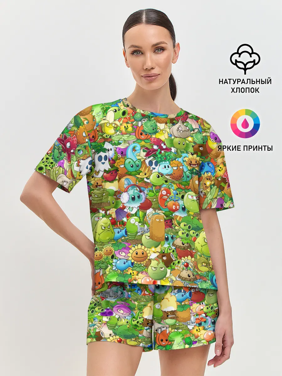 Женская пижама с шортами / PLANTS VS ZOMBIES