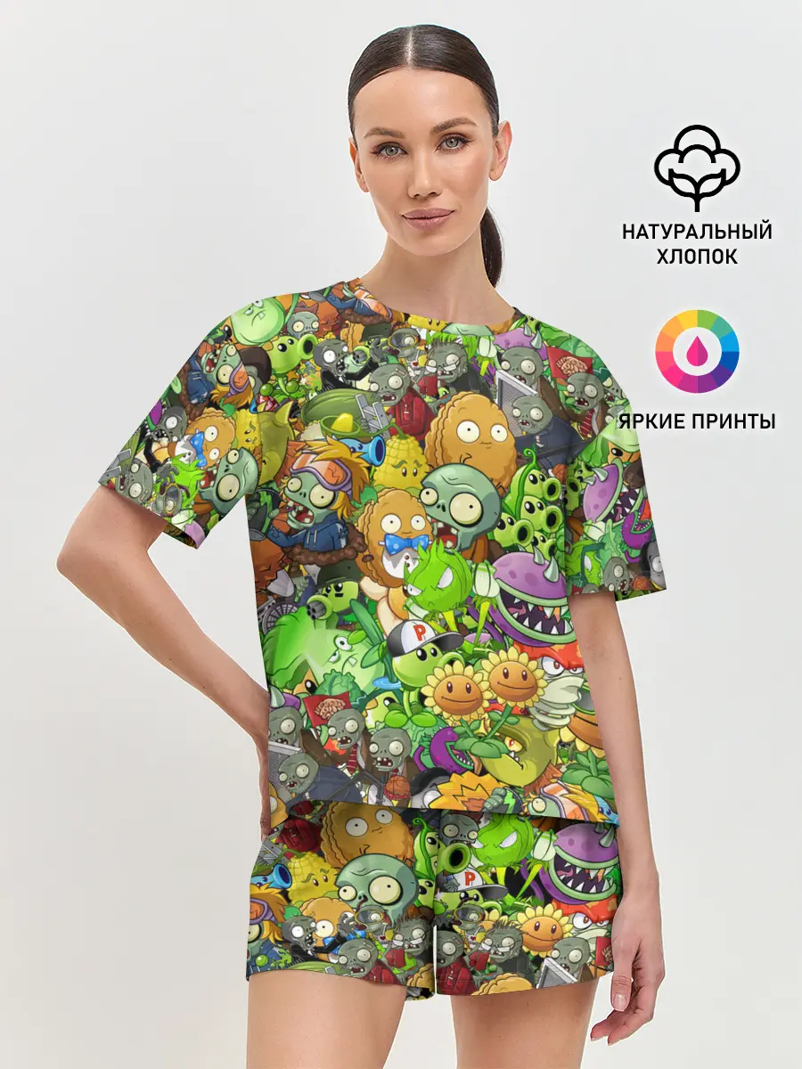 Женская пижама с шортами / PLANTS VS ZOMBIES