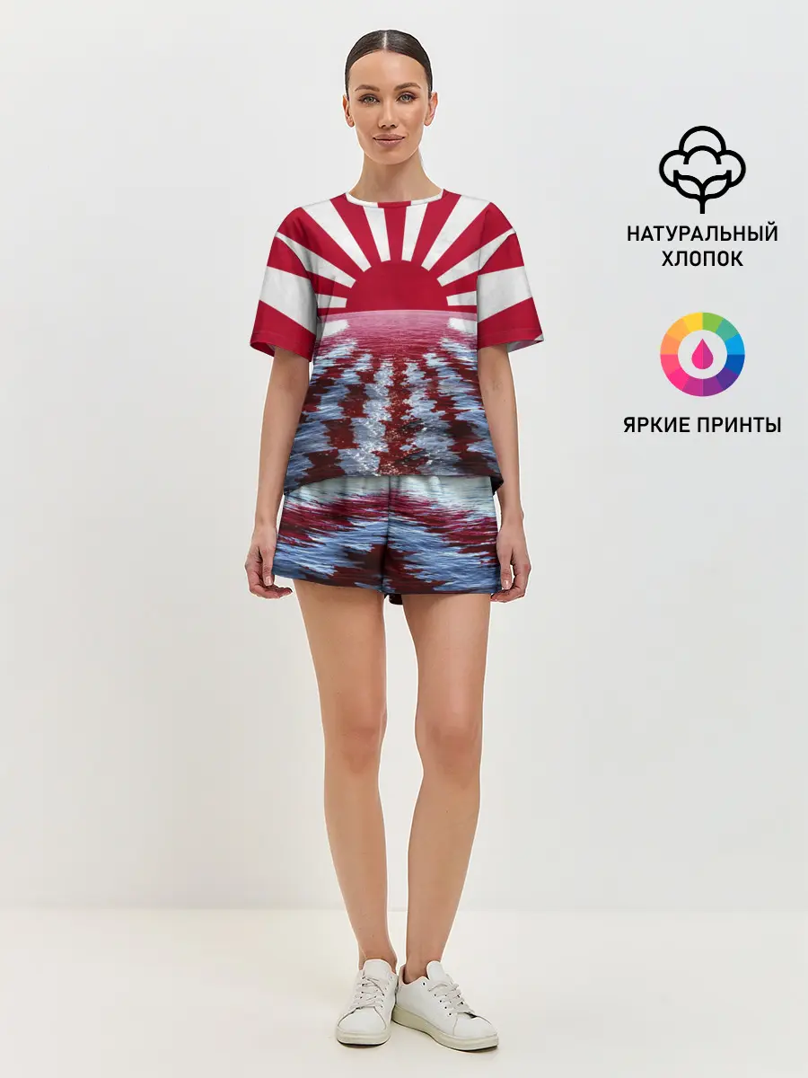 Женская пижама с шортами / Флаг Восходящего Солнца