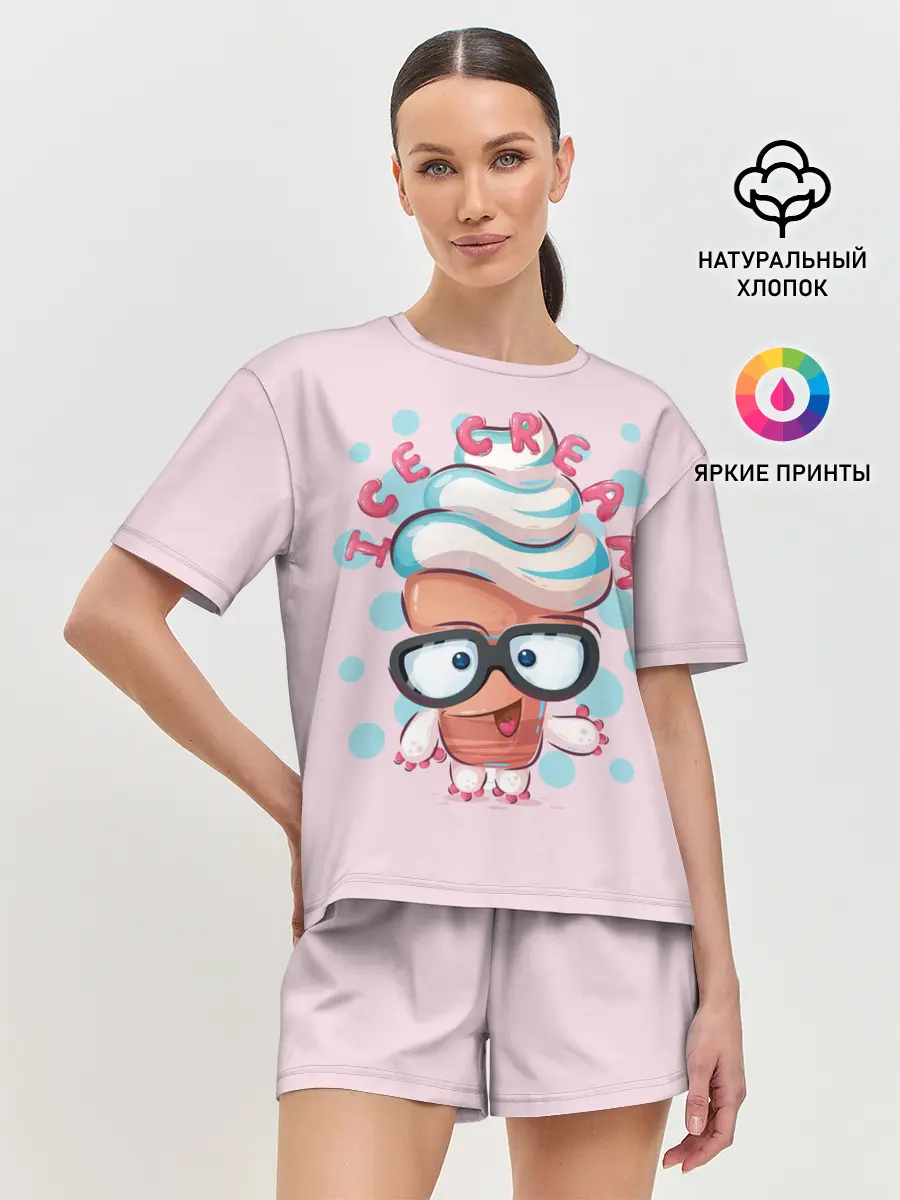 Женская пижама с шортами / ICE CREAM