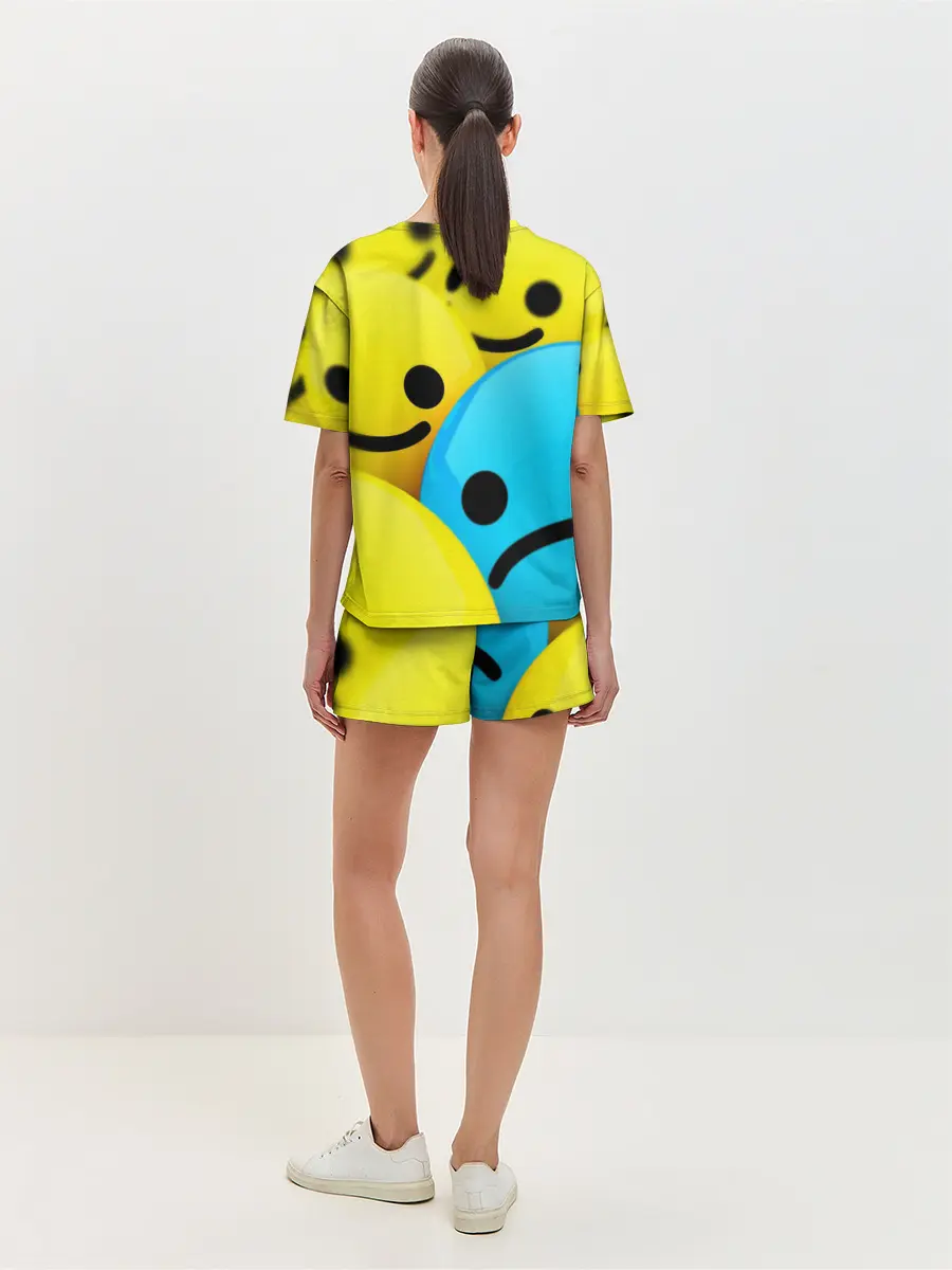 Женская пижама с шортами / СМАЙЛИКИ
