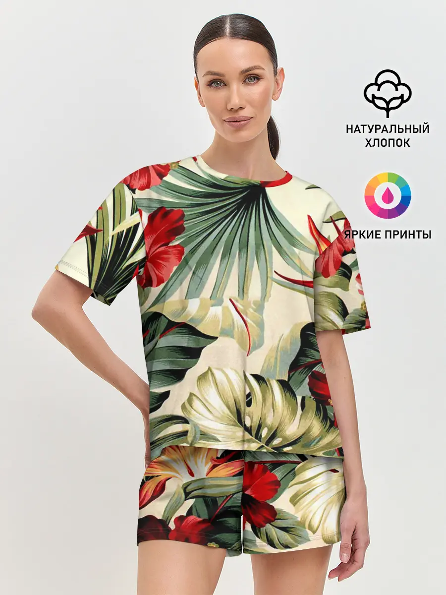 Женская пижама с шортами / ТРОПИКИ