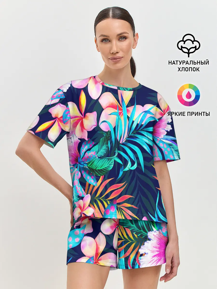 Женская пижама с шортами / TROPIC FLOWER