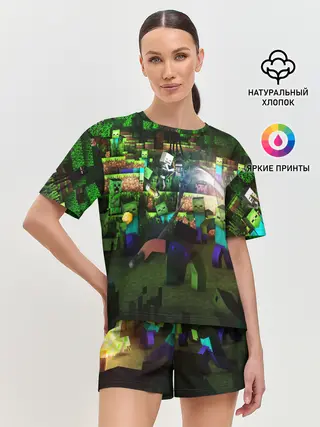Женская пижама с шортами / MINECRAFT Creeper