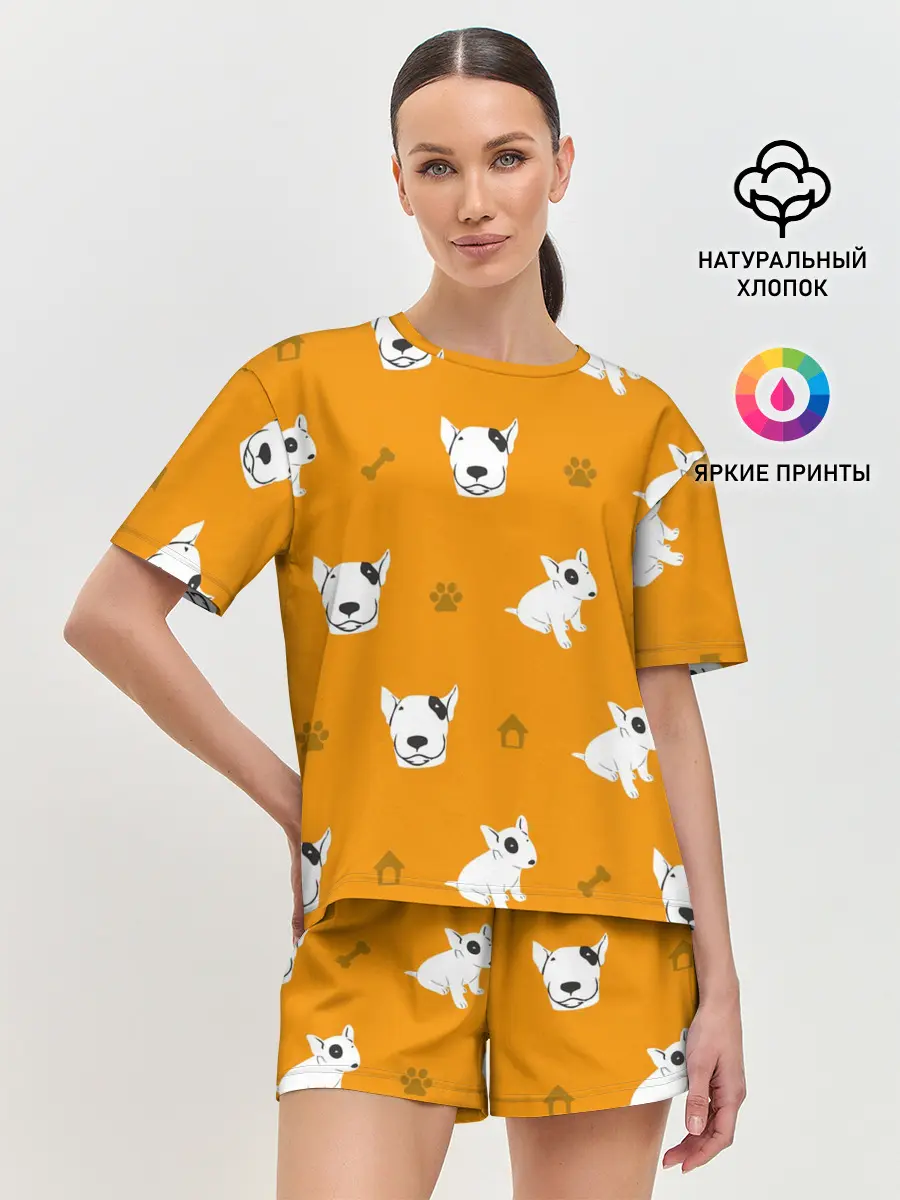 Женская пижама с шортами / Английский бультерьер