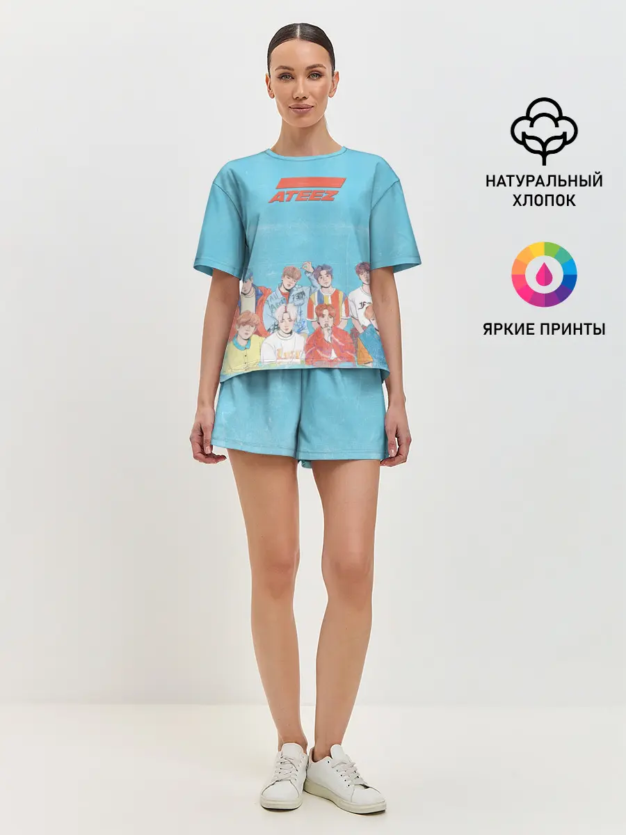 Женская пижама с шортами / Ateez K-pop