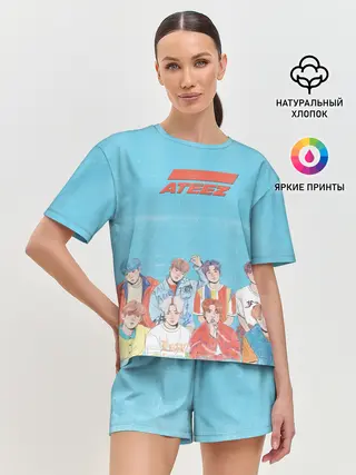 Женская пижама с шортами / Ateez K-pop