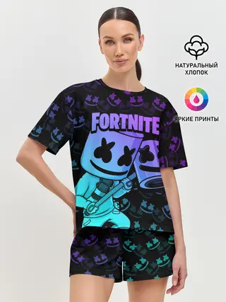 Женская пижама с шортами / FORTNITE MARSHMELLO
