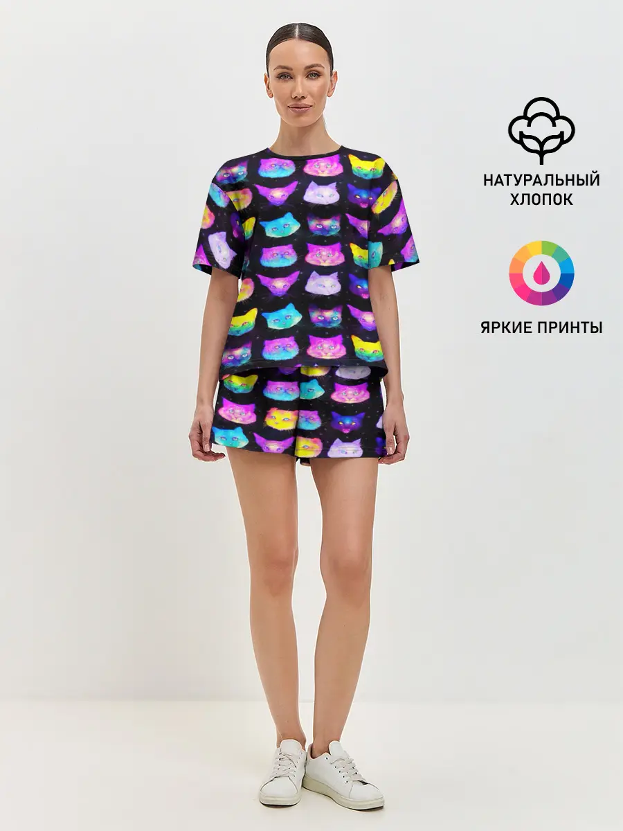 Женская пижама с шортами / КОТО КОСМОС