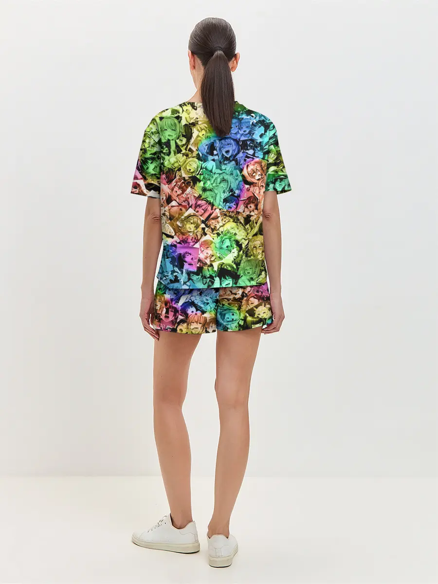 Женская пижама с шортами / Радуга ахегао