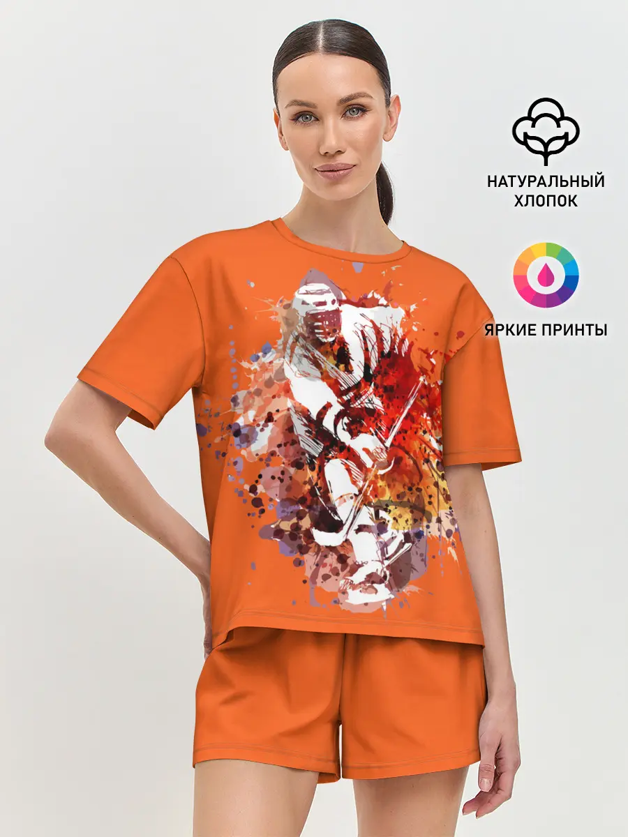 Женская пижама с шортами / Хоккей