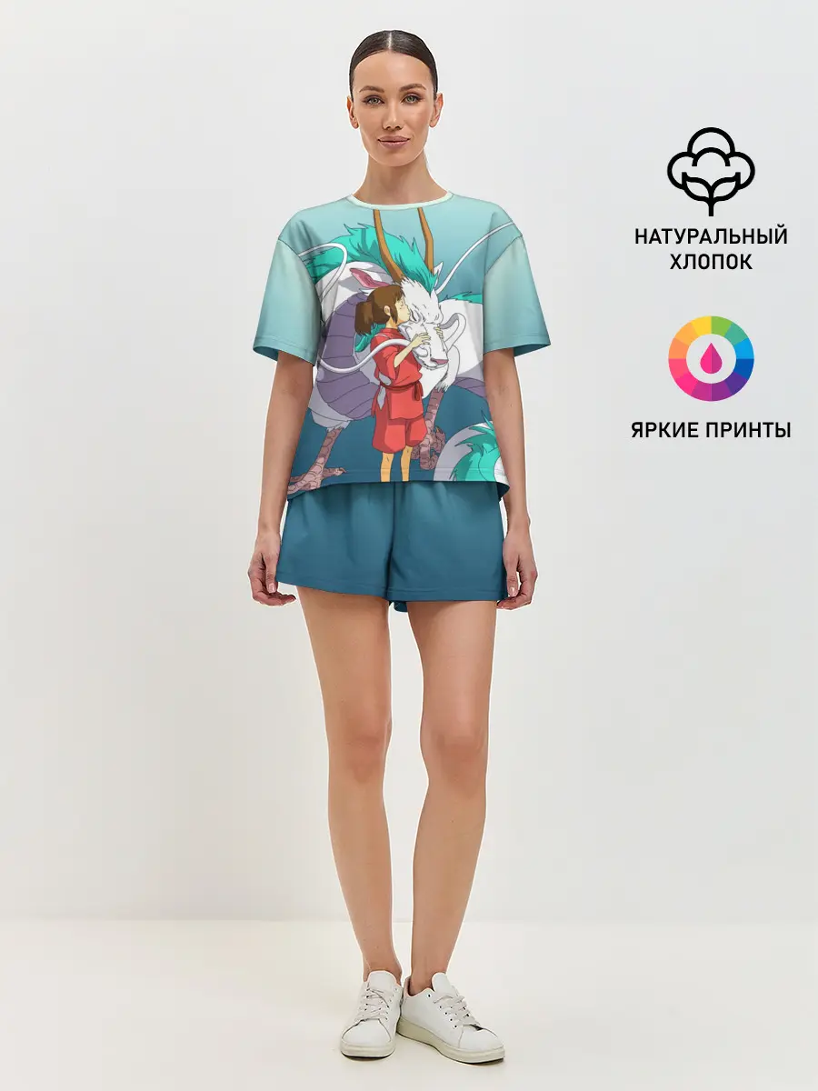 Женская пижама с шортами / Тихиро целует Хаку