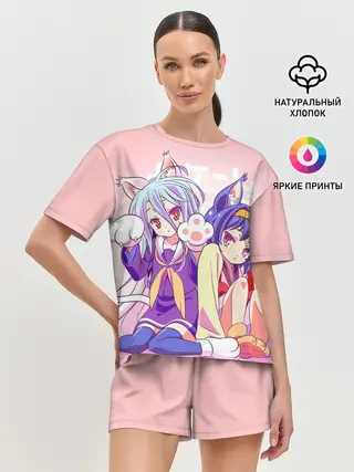 Женская пижама с шортами / аниме ушки