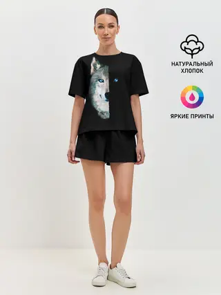 Женская пижама с шортами / Волк