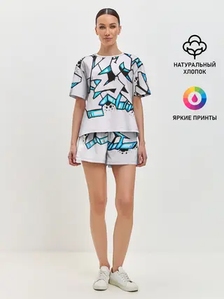 Женская пижама с шортами / Граффити