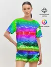 Женская пижама с шортами / GRAFFITI NEON