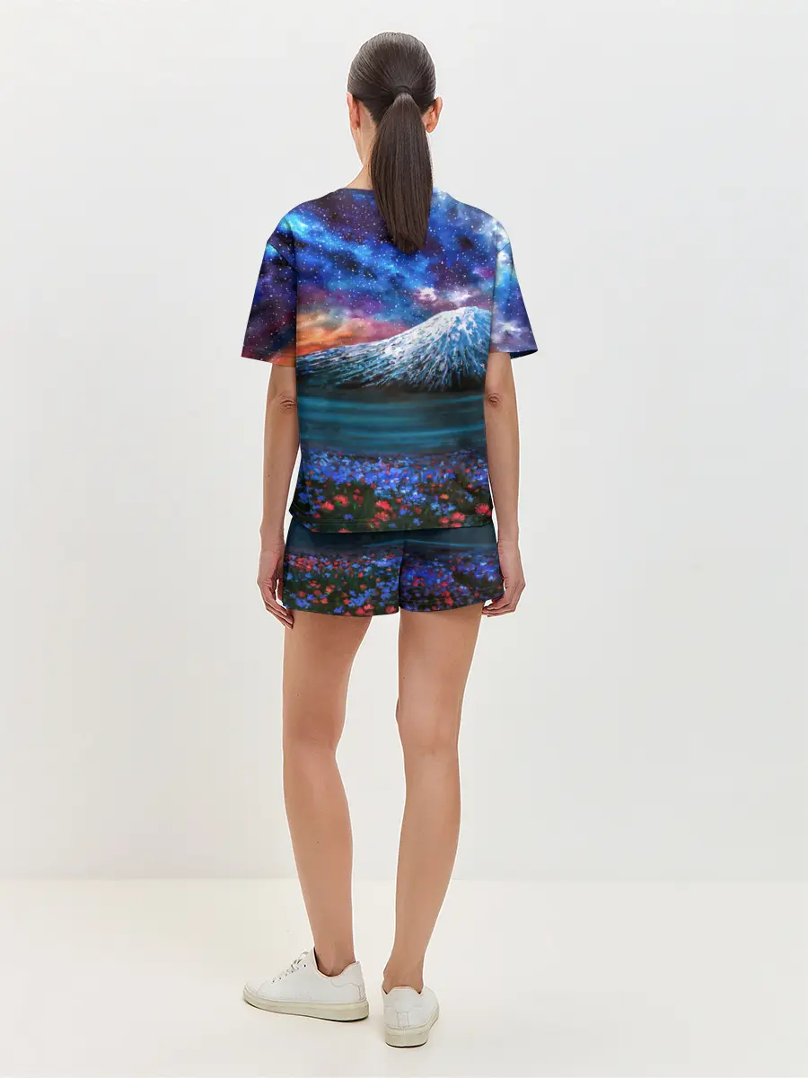 Женская пижама с шортами / Космос