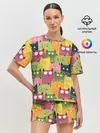 Женская пижама с шортами / Коты