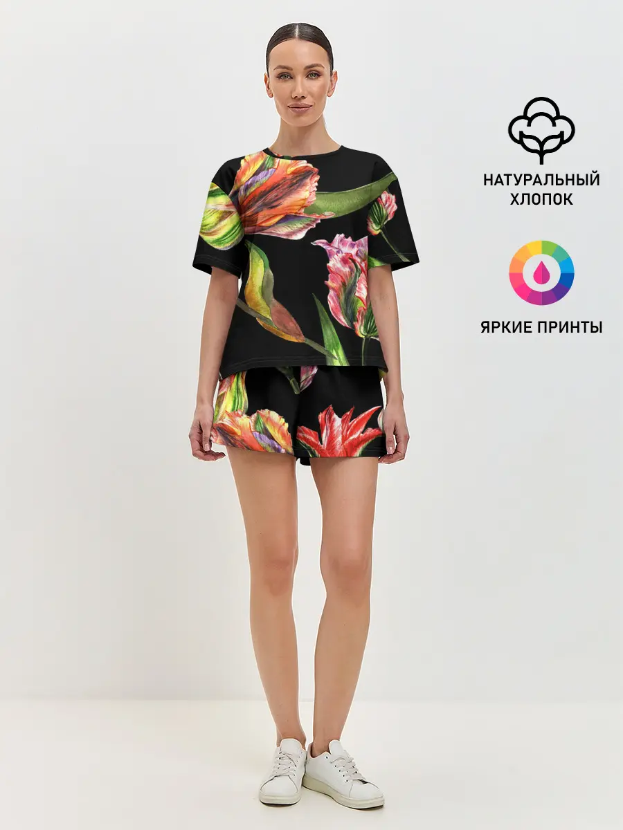 Женская пижама с шортами / Тюльпан