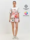 Женская пижама с шортами / Ноты весна