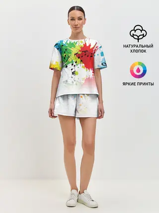 Женская пижама с шортами / Ноты color