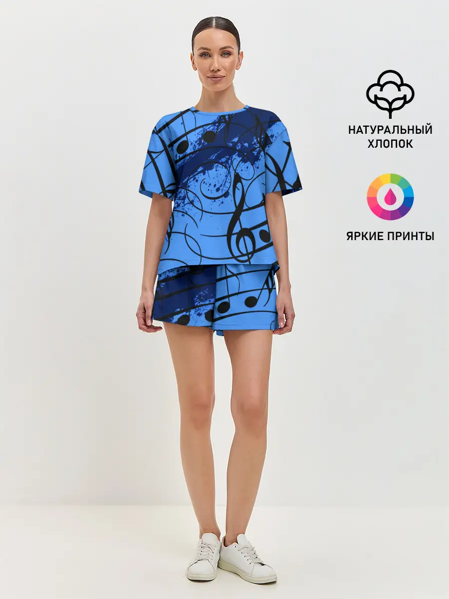 Женская пижама с шортами / Музыка