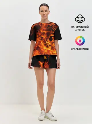 Женская пижама с шортами / огонь