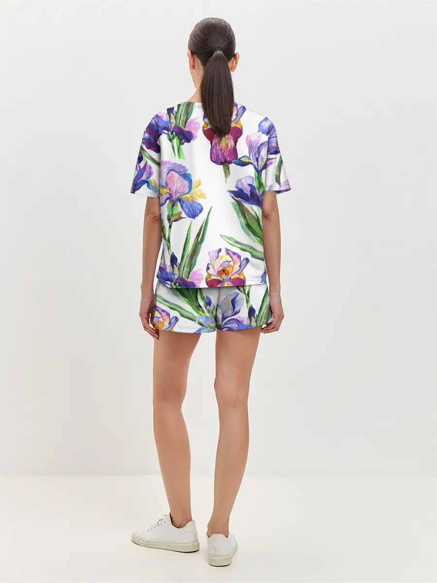 Женская пижама с шортами / Ирисы