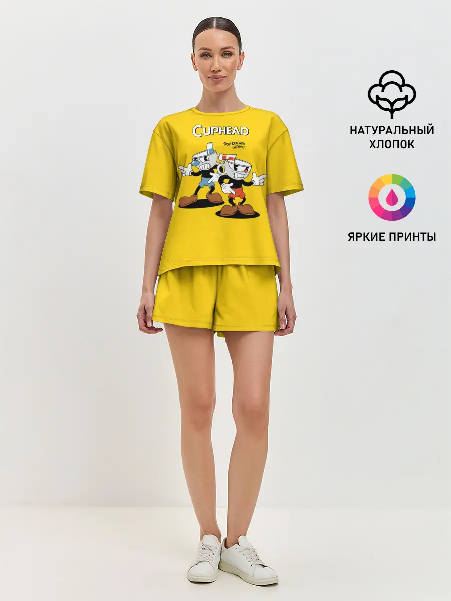 Женская пижама с шортами / Cuphead