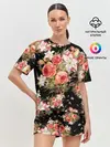 Женская пижама с шортами / Лилии и розы