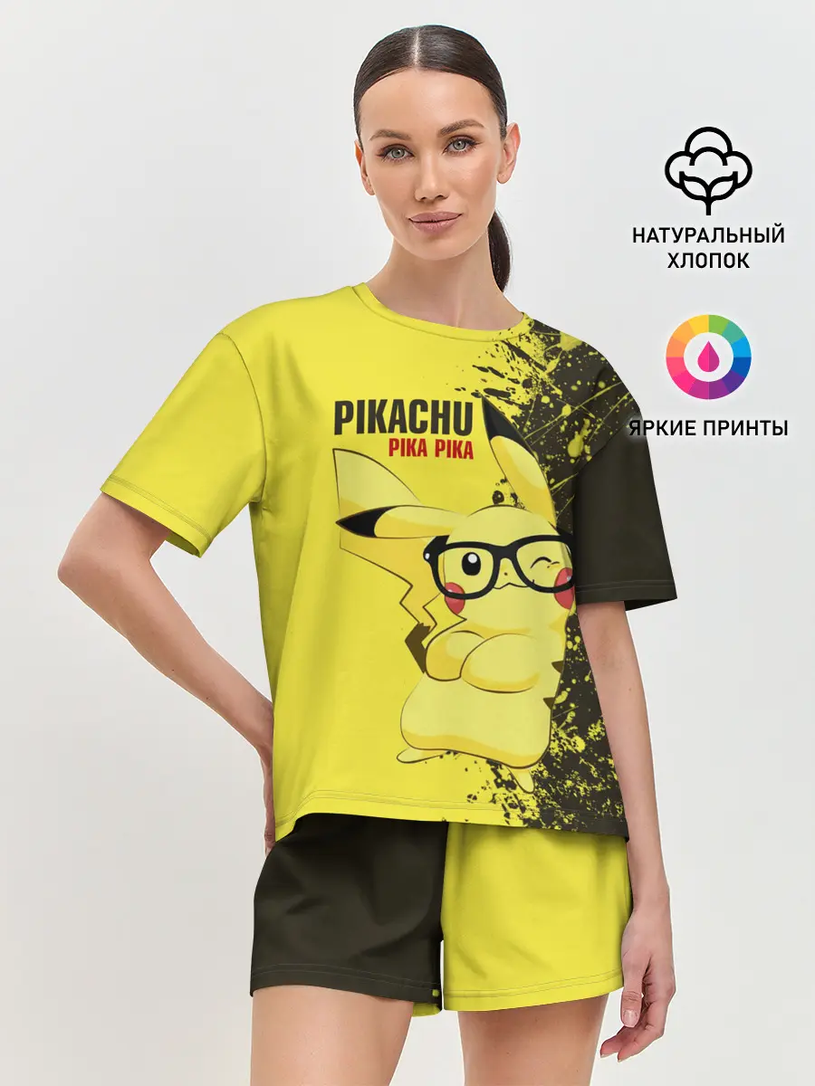 Женская пижама с шортами / Pikachu Pika Pika