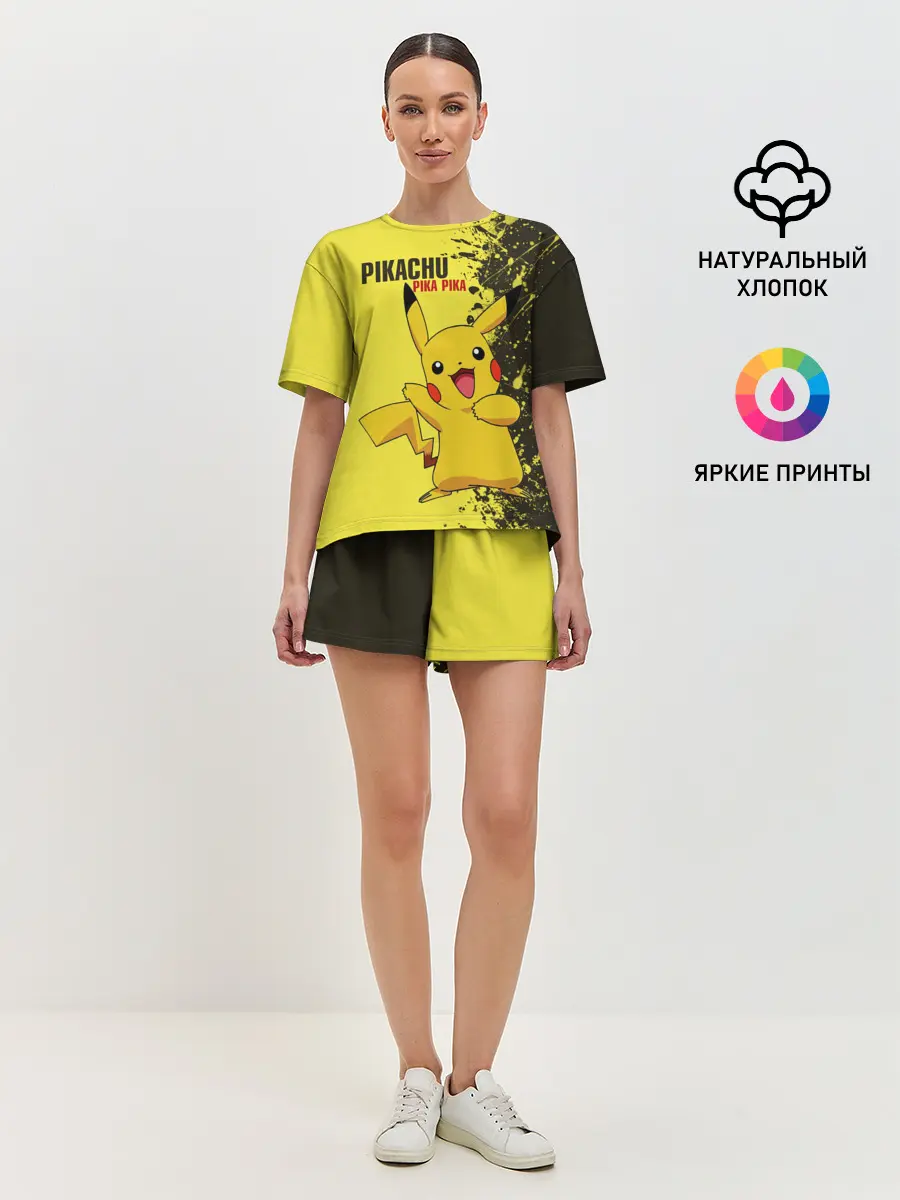 Женская пижама с шортами / Pikachu Pika Pika