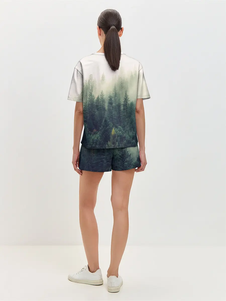 Женская пижама с шортами / Северный лес