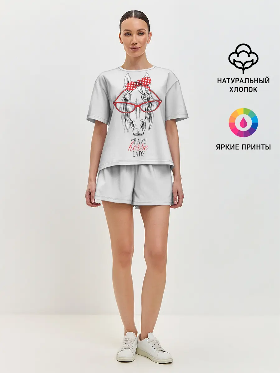 Женская пижама с шортами / Crazy horse lady