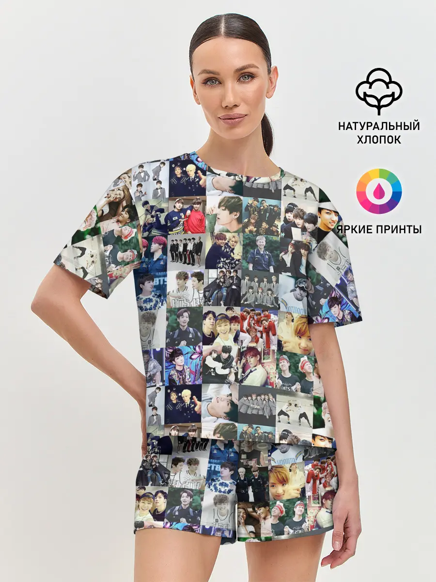 Женская пижама с шортами / BTS Collage