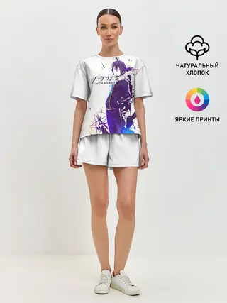 Женская пижама с шортами / NORAGAMI Yato blue