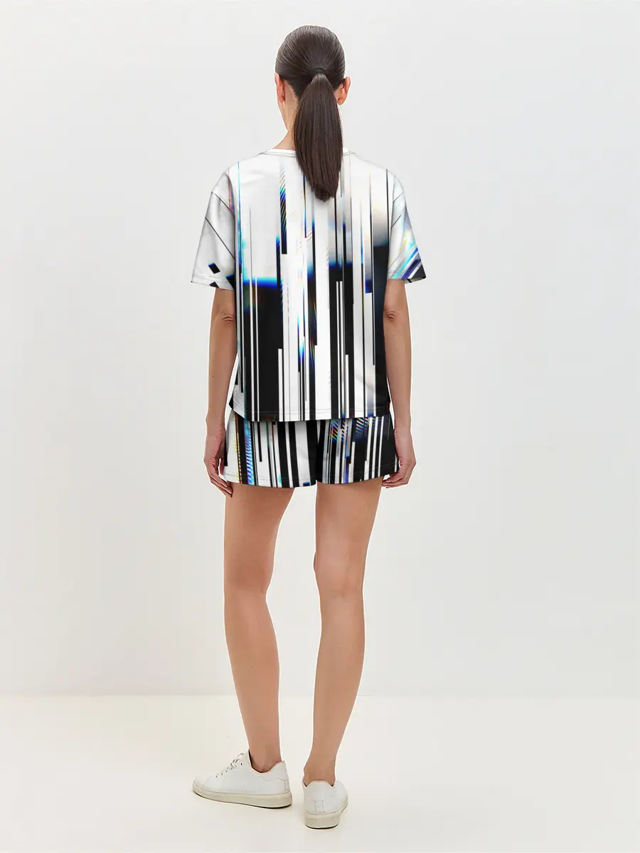 Женская пижама с шортами / Абстракция Глитч