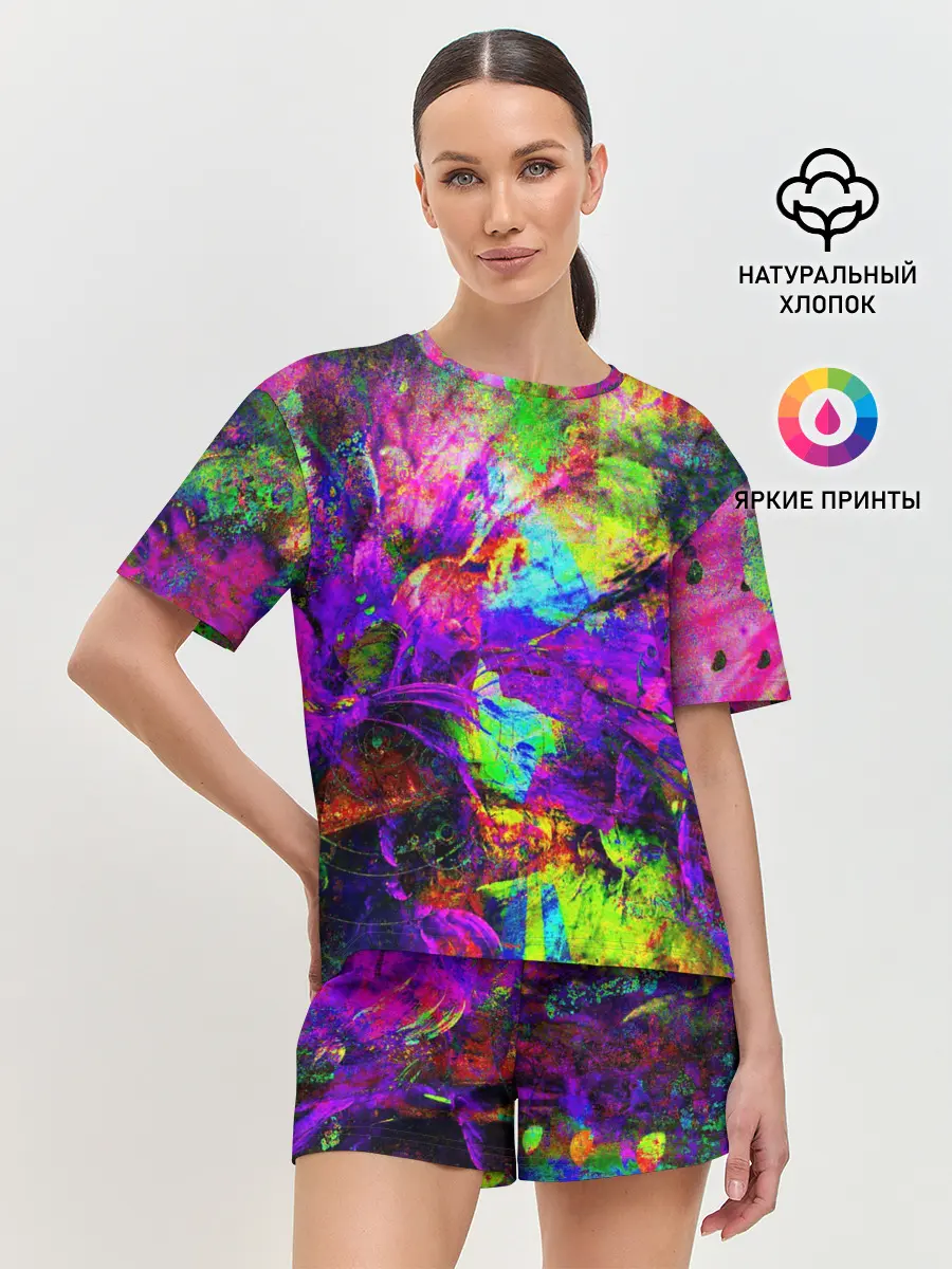 Женская пижама с шортами / Буйство цвета