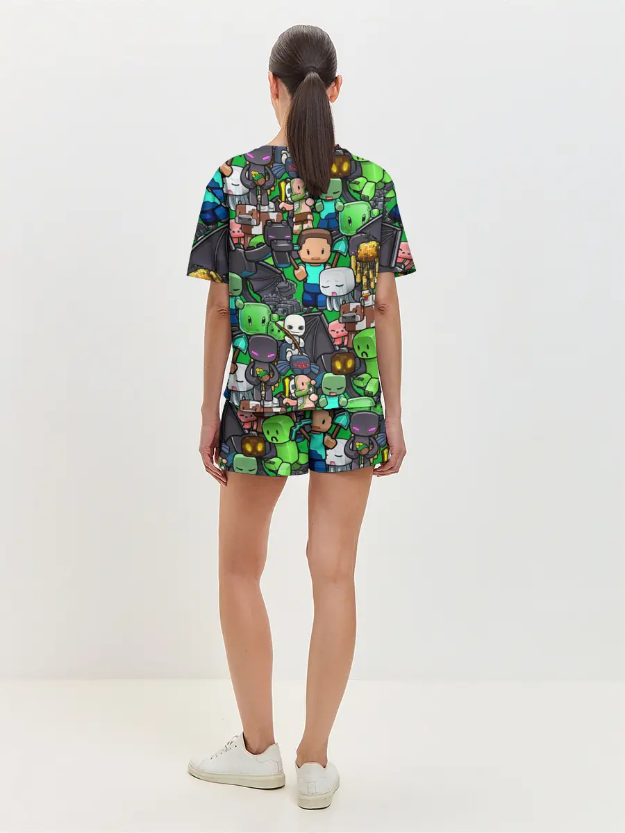 Женская пижама с шортами / Майнкрафт