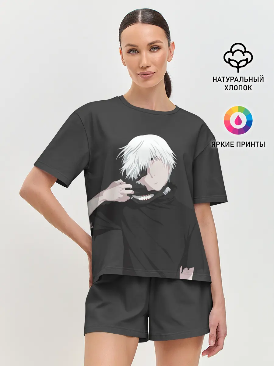 Женская пижама с шортами / Kaneki Ken снимает маску