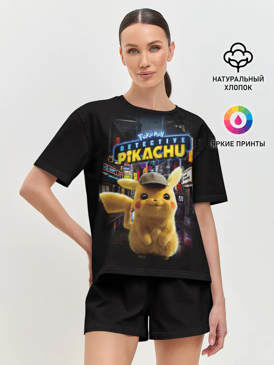 Женская пижама с шортами / Pikachu Detective