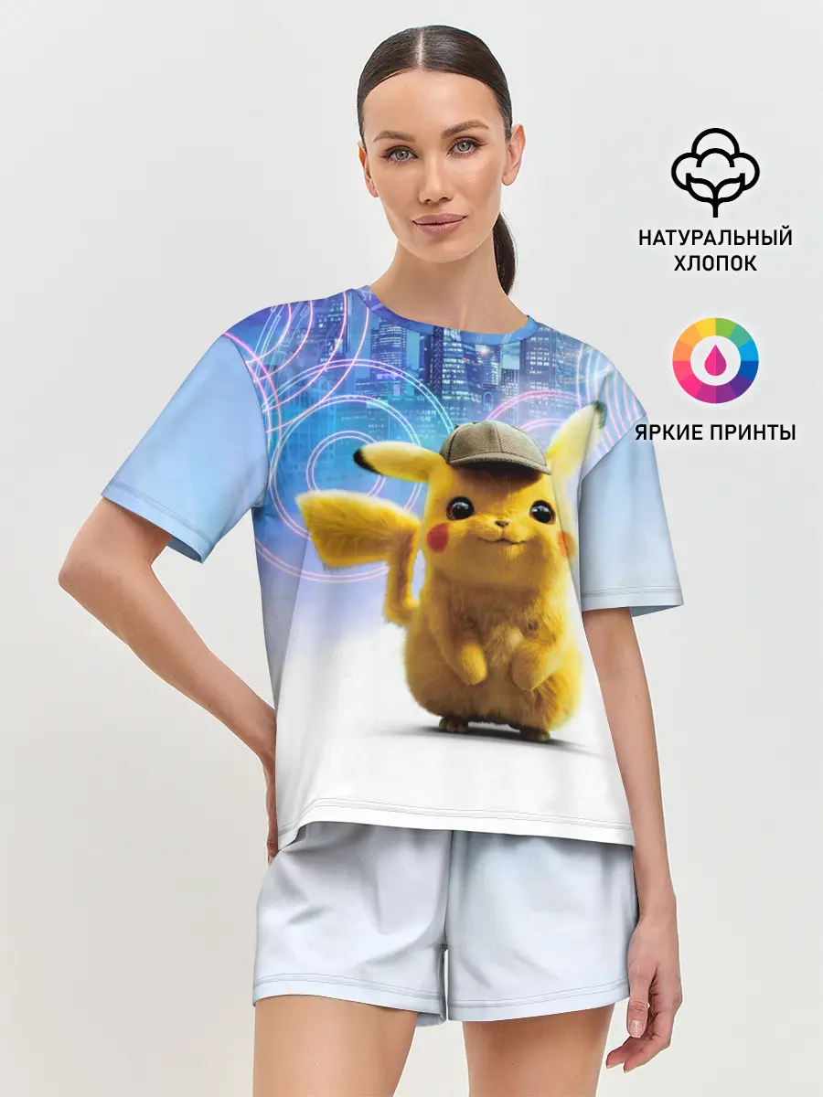 Женская пижама с шортами / Pikachu Detective