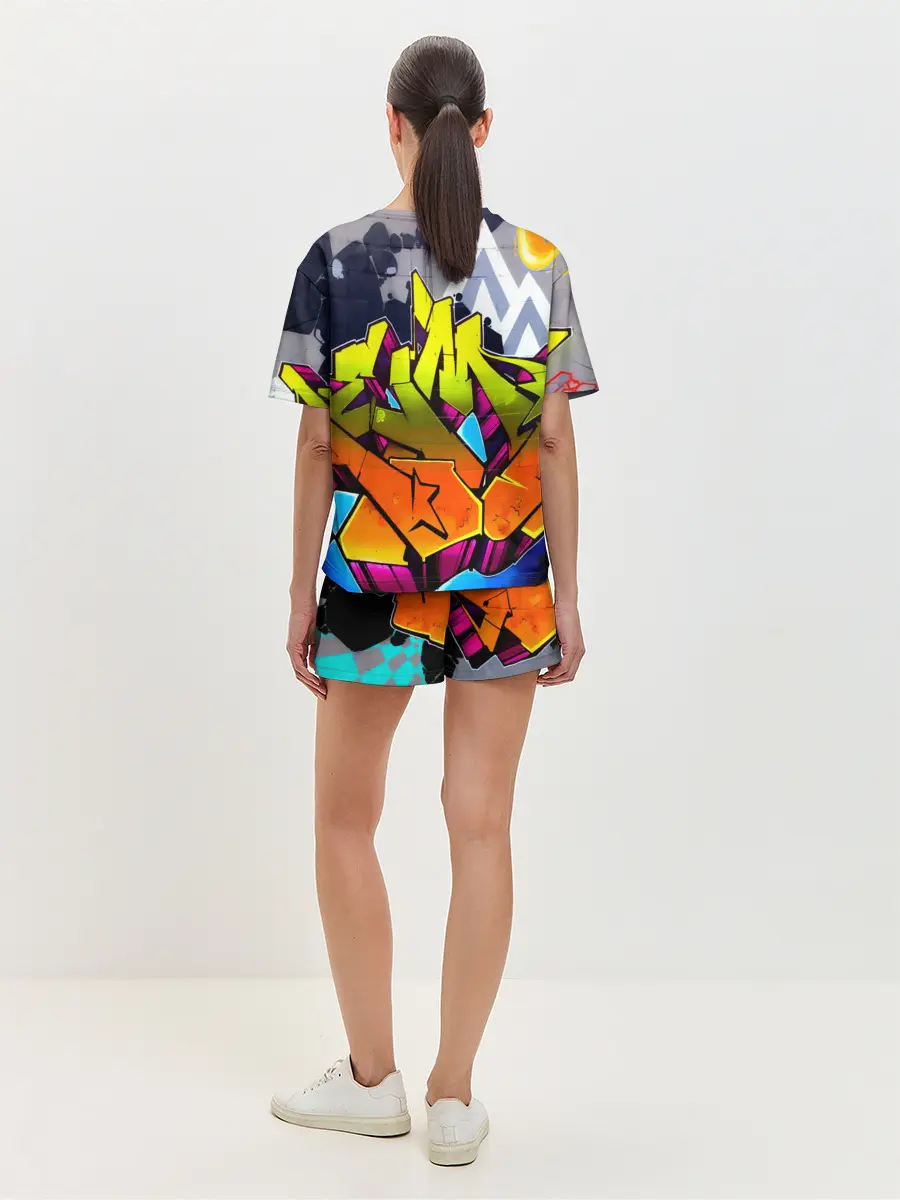 Женская пижама с шортами / НЕОНОВОЕ ГРАФФИТИ