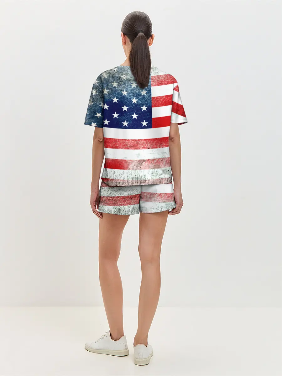 Женская пижама с шортами / Америка Флаг