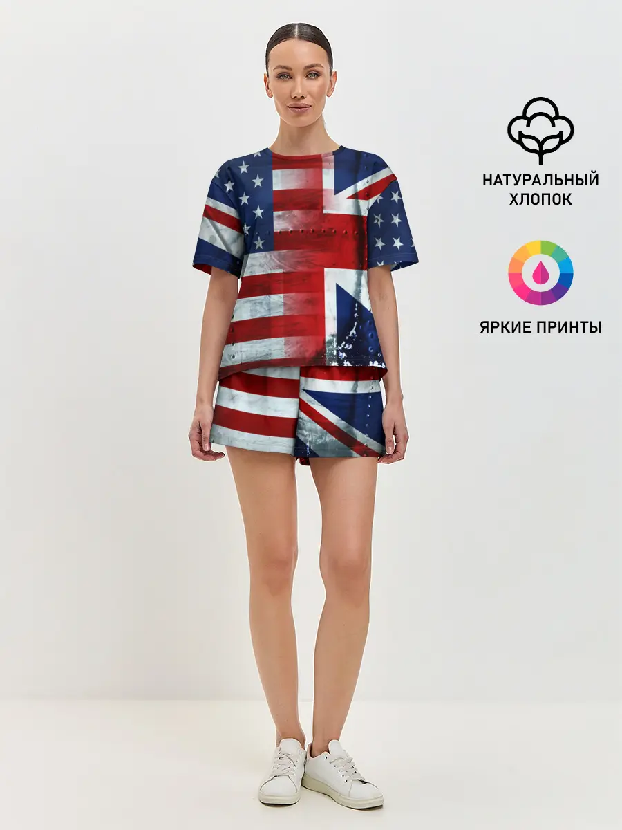 Женская пижама с шортами / Англия&Америка