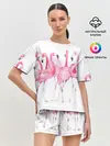 Женская пижама с шортами / Фламинго