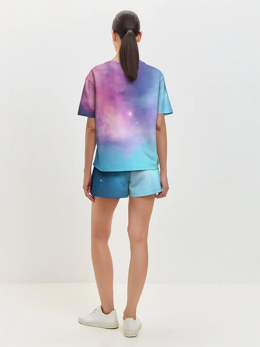 Женская пижама с шортами / космос