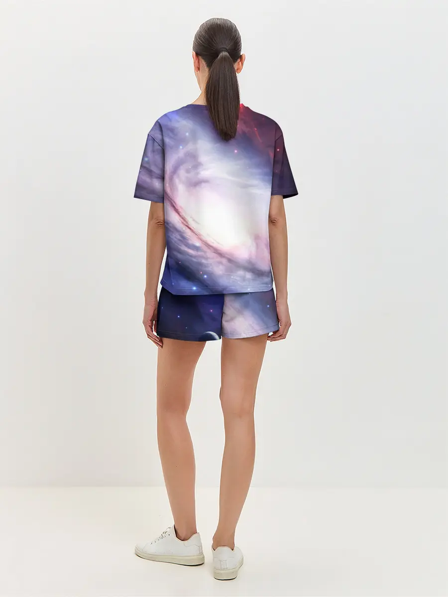 Женская пижама с шортами / космос